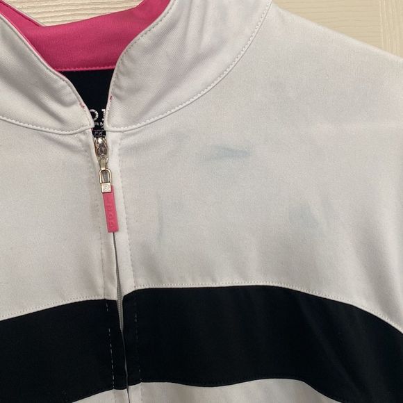 Izod - black, pink, and white full zip jacket - Picture 4 of 8